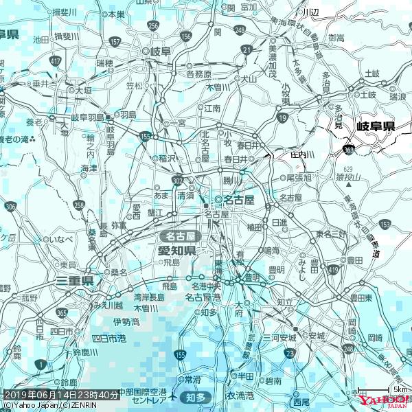 名古屋の天気(雨) 降水強度: 0.95(mm/h) 2019年06月14日 23時40分の雨雲 #雨雲bot #bot 名古屋の天気(雨) 降水強度: 0.95(mm/h) 2019年06月14日 23時40分の雨雲 #雨雲bot #bot