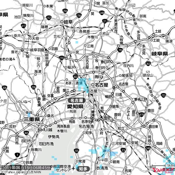 名古屋の天気(雨) 降水強度: 1.85(mm/h) 2019年06月15日 06時45分の雨雲 #雨雲bot #bot 名古屋の天気(雨) 降水強度: 1.85(mm/h) 2019年06月15日 06時45分の雨雲 #雨雲bot #bot