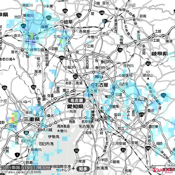 名古屋の天気(雨) 降水強度: 4.13(mm/h) 2019年06月15日 17時30分の雨雲 #雨雲bot #bot 名古屋の天気(雨) 降水強度: 4.13(mm/h) 2019年06月15日 17時30分の雨雲 #雨雲bot #bot