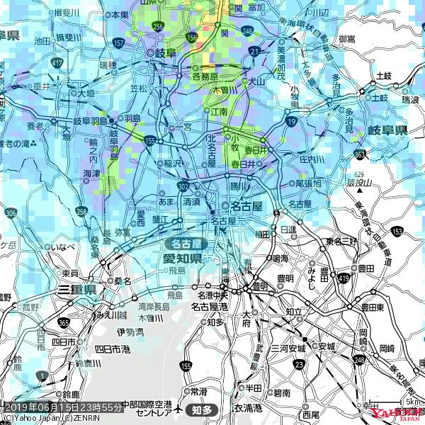 名古屋の天気(雨) 降水強度: 6.25(mm/h) 2019年06月15日 23時55分の雨雲 #雨雲bot #bot 名古屋の天気(雨) 降水強度: 6.25(mm/h) 2019年06月15日 23時55分の雨雲 #雨雲bot #bot