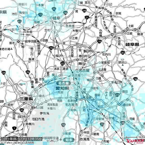 名古屋の天気(雨) 降水強度: 1.55(mm/h) 2019年06月27日 12時35分の雨雲 #雨雲bot #bot 名古屋の天気(雨) 降水強度: 1.55(mm/h) 2019年06月27日 12時35分の雨雲 #雨雲bot #bot