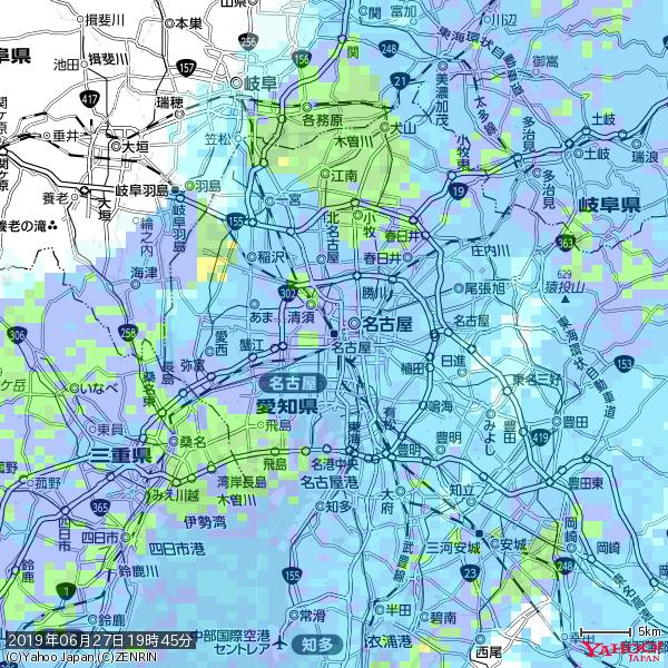 名古屋の天気(雨) 降水強度: 9.25(mm/h) 2019年06月27日 19時45分の雨雲 #雨雲bot #bot 名古屋の天気(雨) 降水強度: 9.25(mm/h) 2019年06月27日 19時45分の雨雲 #雨雲bot #bot