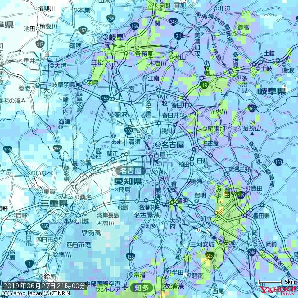 名古屋の天気(雨) 降水強度: 7.25(mm/h) 2019年06月27日 21時00分の雨雲 #雨雲bot #bot 名古屋の天気(雨) 降水強度: 7.25(mm/h) 2019年06月27日 21時00分の雨雲 #雨雲bot #bot