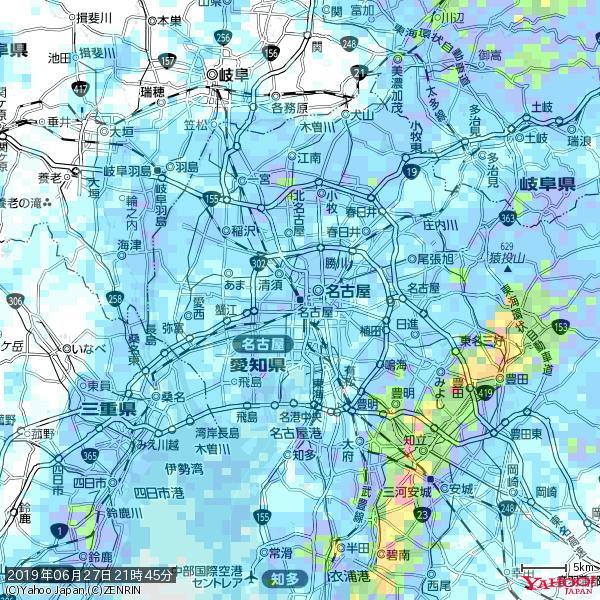 名古屋の天気(雨) 降水強度: 5.75(mm/h) 2019年06月27日 21時45分の雨雲 #雨雲bot #bot 名古屋の天気(雨) 降水強度: 5.75(mm/h) 2019年06月27日 21時45分の雨雲 #雨雲bot #bot