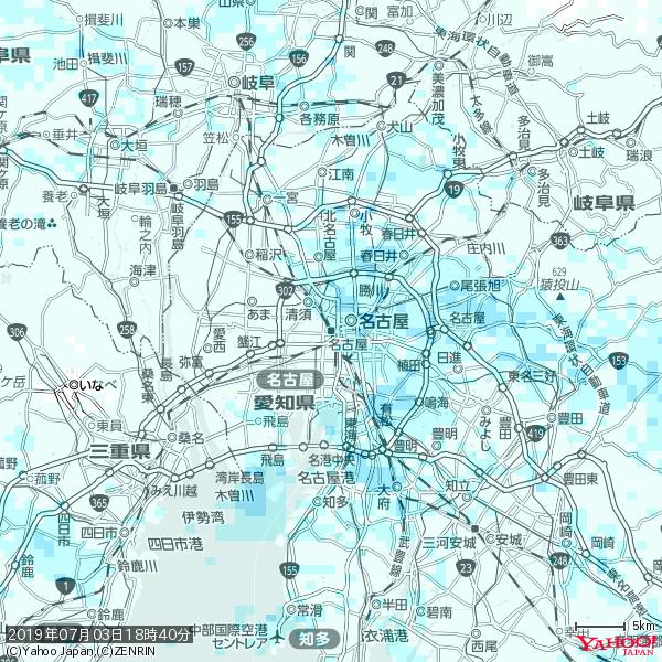 名古屋の天気(雨) 降水強度: 1.85(mm/h) 2019年07月03日 18時40分の雨雲 #雨雲bot #bot 名古屋の天気(雨) 降水強度: 1.85(mm/h) 2019年07月03日 18時40分の雨雲 #雨雲bot #bot