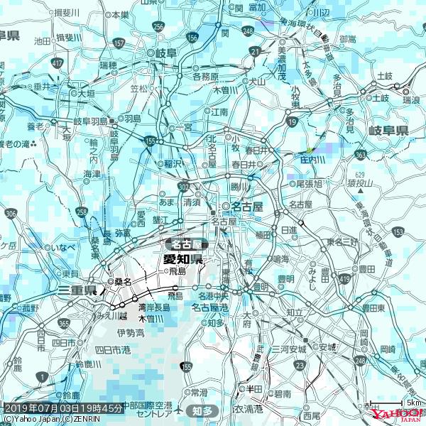 名古屋の天気(雨) 降水強度: 0.95(mm/h) 2019年07月03日 19時45分の雨雲 #雨雲bot #bot 名古屋の天気(雨) 降水強度: 0.95(mm/h) 2019年07月03日 19時45分の雨雲 #雨雲bot #bot