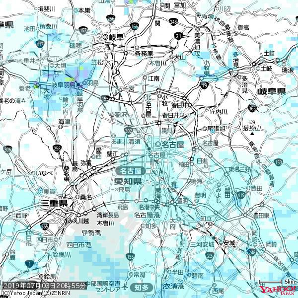 名古屋の天気(雨) 降水強度: 1.25(mm/h) 2019年07月03日 20時55分の雨雲 #雨雲bot #bot 名古屋の天気(雨) 降水強度: 1.25(mm/h) 2019年07月03日 20時55分の雨雲 #雨雲bot #bot