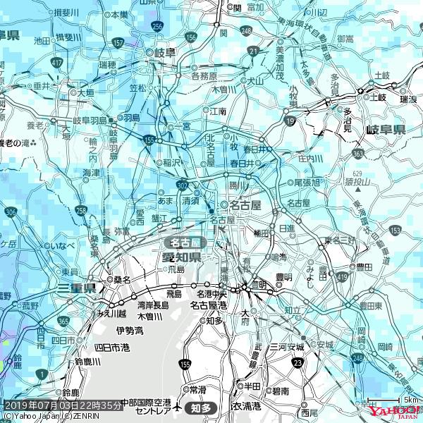 名古屋の天気(雨) 降水強度: 2.38(mm/h) 2019年07月03日 22時35分の雨雲 #雨雲bot #bot 名古屋の天気(雨) 降水強度: 2.38(mm/h) 2019年07月03日 22時35分の雨雲 #雨雲bot #bot