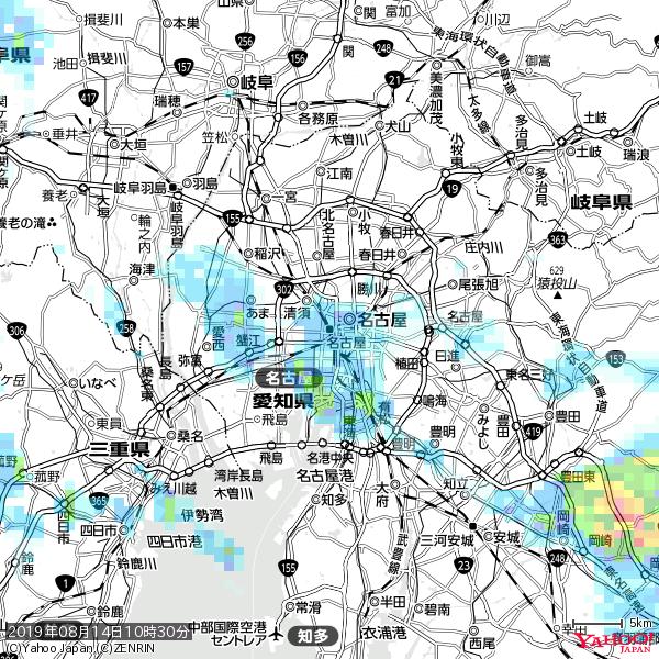 名古屋の天気(雨) 降水強度: 3.88(mm/h) 2019年08月14日 10時30分の雨雲 #雨雲bot #bot 名古屋の天気(雨) 降水強度: 3.88(mm/h) 2019年08月14日 10時30分の雨雲 #雨雲bot #bot