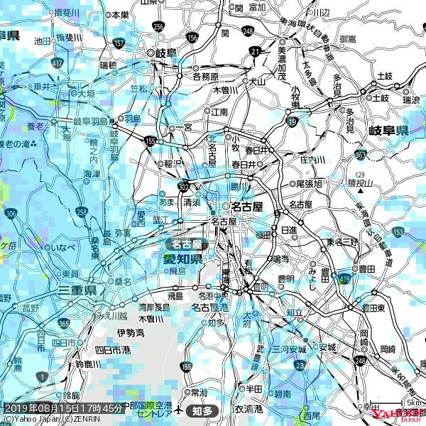 名古屋の天気(雨) 降水強度: 1.25(mm/h) 2019年08月15日 17時45分の雨雲 #雨雲bot #bot 名古屋の天気(雨) 降水強度: 1.25(mm/h) 2019年08月15日 17時45分の雨雲 #雨雲bot #bot