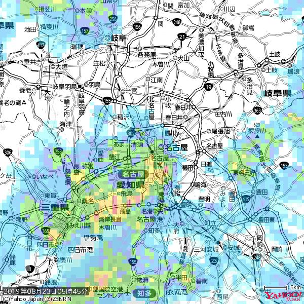 名古屋の天気(雨): 強い雨 降水強度: 28.50(mm/h) 2019年08月23日 05時45分の雨雲 #豪雨bot #雨雲bot #bot 名古屋の天気(雨): 強い雨 降水強度: 28.50(mm/h) 2019年08月23日 05時45分の雨雲 #豪雨bot #雨雲bot #bot