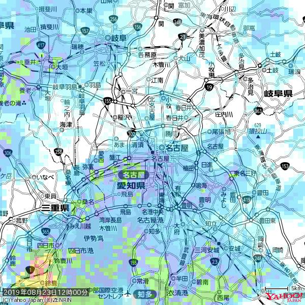 名古屋の天気(雨) 降水強度: 8.75(mm/h) 2019年08月23日 12時00分の雨雲 #雨雲bot #bot 名古屋の天気(雨) 降水強度: 8.75(mm/h) 2019年08月23日 12時00分の雨雲 #雨雲bot #bot