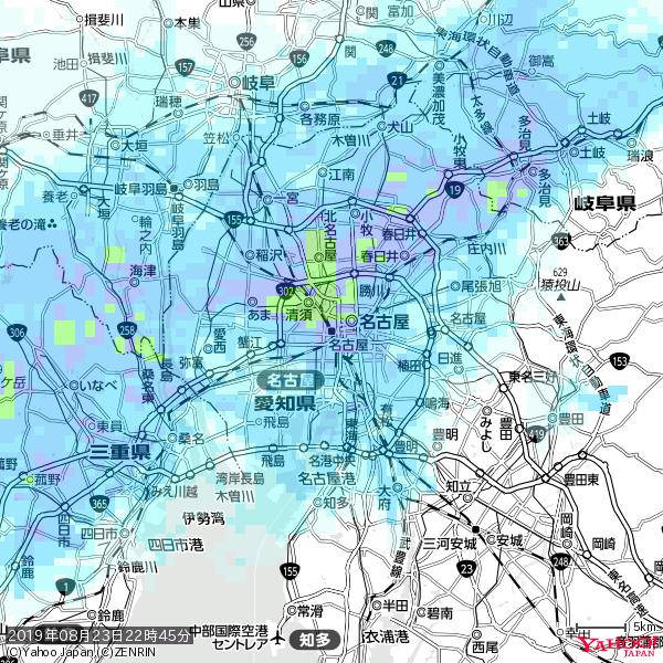 名古屋の天気(雨): やや強い雨 降水強度: 11.50(mm/h) 2019年08月23日 22時45分の雨雲 #雨雲bot #bot 名古屋の天気(雨): やや強い雨 降水強度: 11.50(mm/h) 2019年08月23日 22時45分の雨雲 #雨雲bot #bot