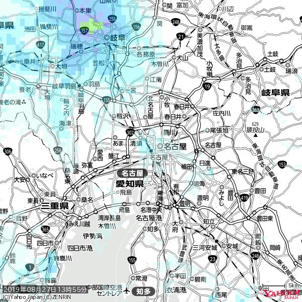 名古屋の天気(雨) 降水強度: 1.55(mm/h) 2019年08月27日 13時55分の雨雲 #雨雲bot #bot 名古屋の天気(雨) 降水強度: 1.55(mm/h) 2019年08月27日 13時55分の雨雲 #雨雲bot #bot