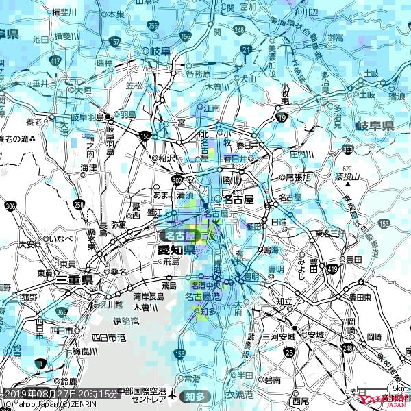 名古屋の天気(雨) 降水強度: 6.75(mm/h) 2019年08月27日 20時15分の雨雲 #雨雲bot #bot 名古屋の天気(雨) 降水強度: 6.75(mm/h) 2019年08月27日 20時15分の雨雲 #雨雲bot #bot