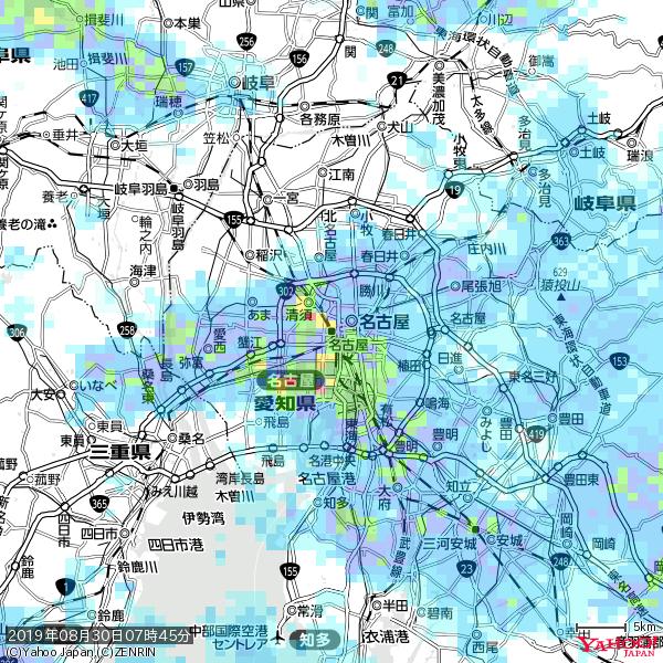 名古屋の天気(雨): 強い雨 降水強度: 22.50(mm/h) 2019年08月30日 07時45分の雨雲 #豪雨bot #雨雲bot #bot 名古屋の天気(雨): 強い雨 降水強度: 22.50(mm/h) 2019年08月30日 07時45分の雨雲 #豪雨bot #雨雲bot #bot