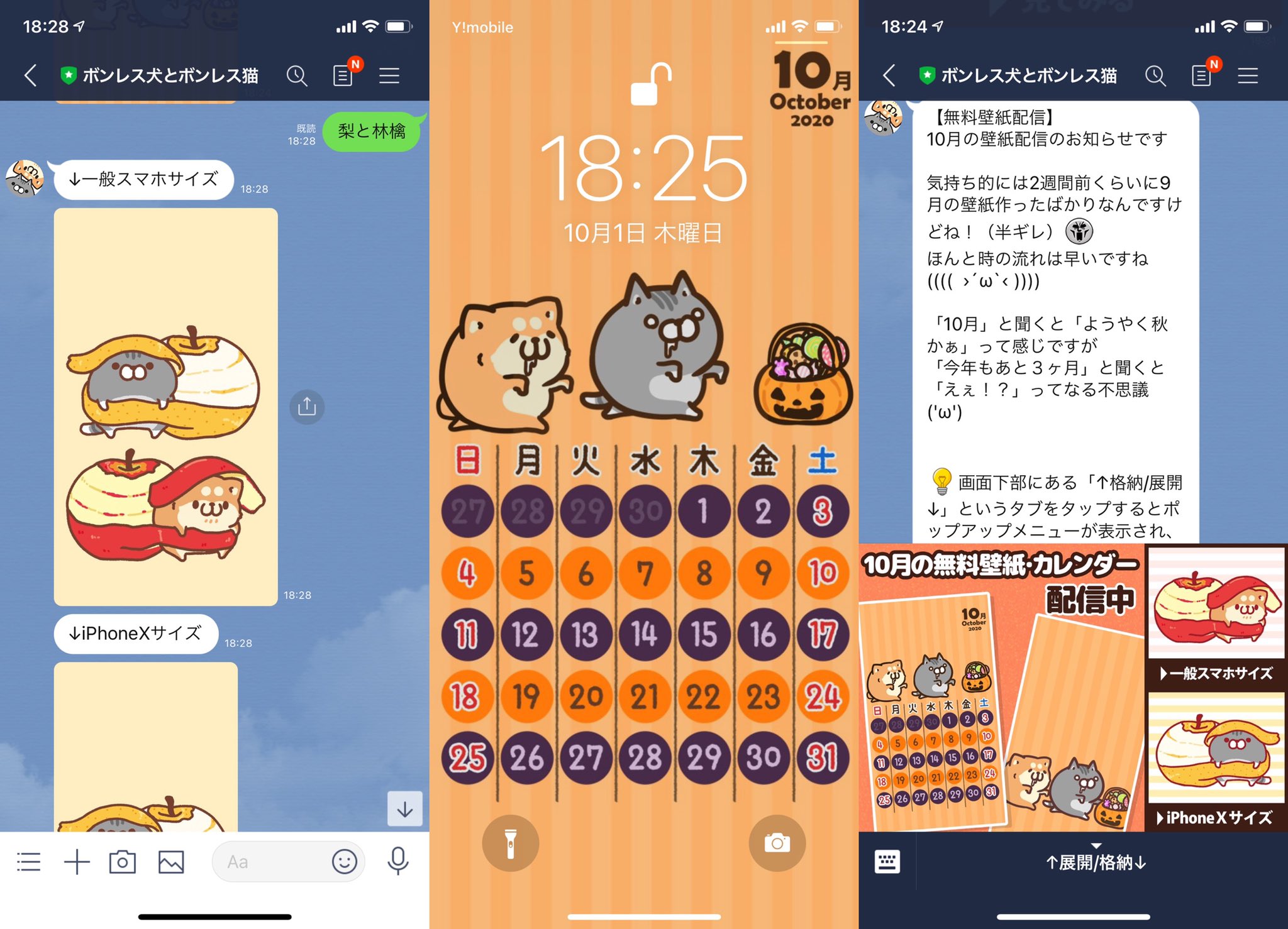 ボンレス犬猫さんの壁紙をゲット🐶🐱🎃🍐🍎 ボンレス犬猫さんの壁紙をゲット🐶🐱🎃🍐🍎