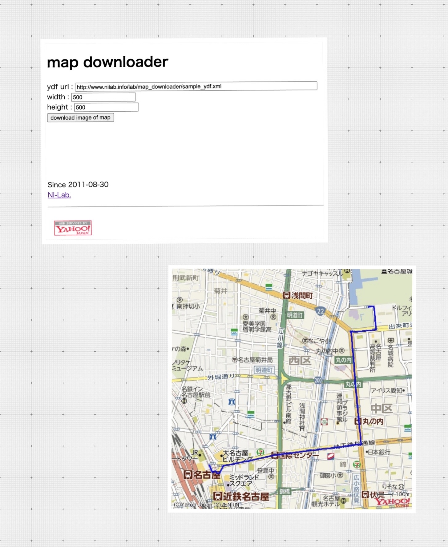YDF (YOLP Data Format) ファイルの URL を指定して地図画像をダウンロードする。 map downloader YDF (YOLP Data Format) ファイルの URL を指定して地図画像をダウンロードする。 map downloader