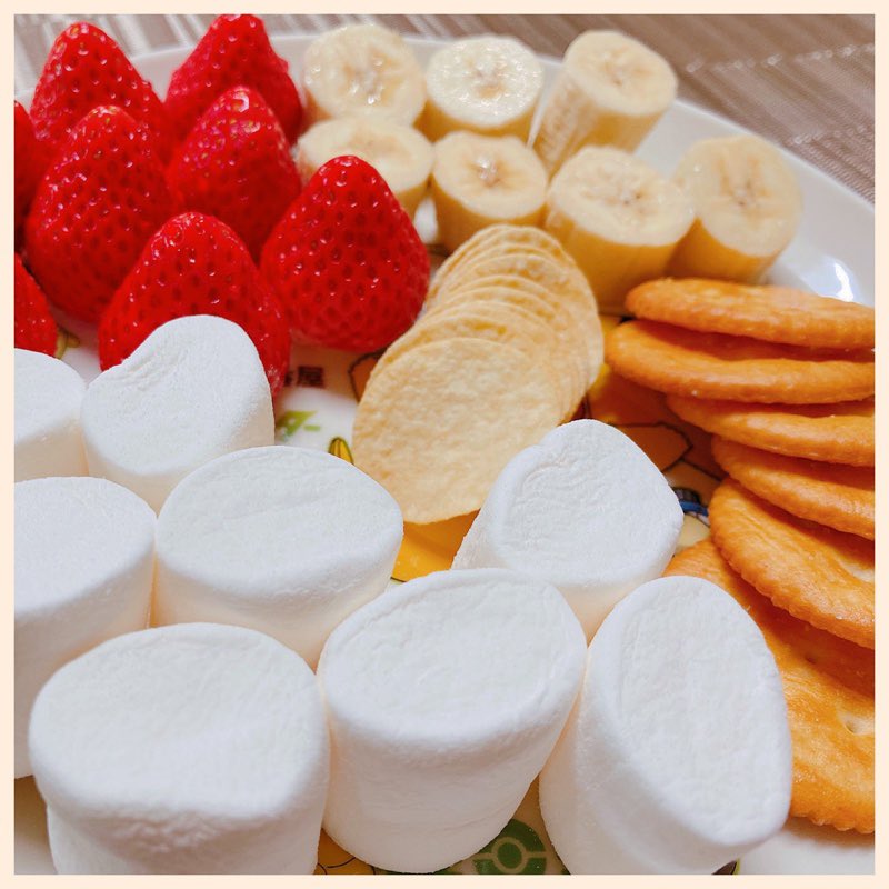 チョコレートフォンデュの準備 チョコレートフォンデュの準備