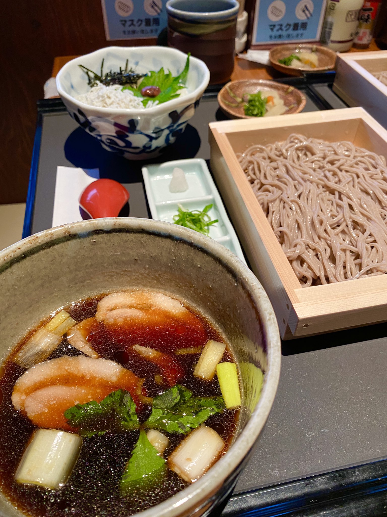 麦福 鴨せいろそば with 梅しらすご飯 麦福 鴨せいろそば with 梅しらすご飯