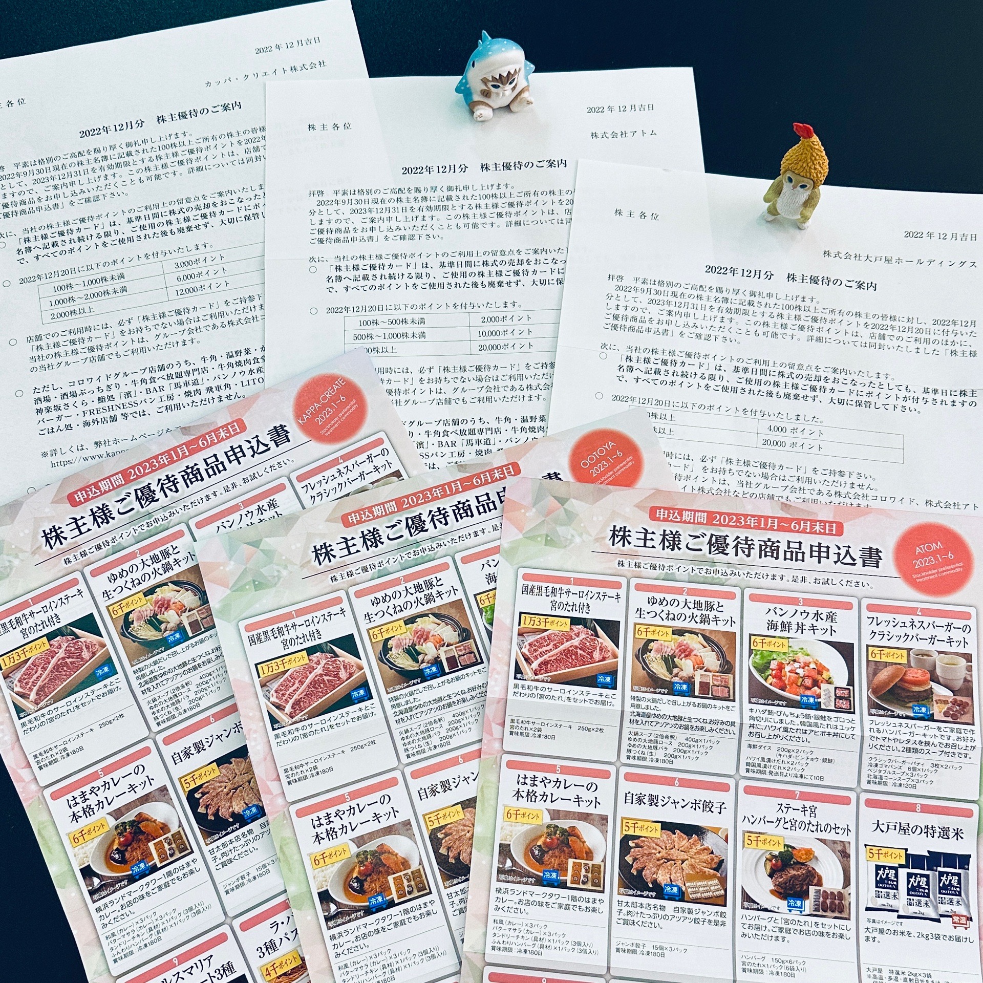 大戸屋、アトム、カッパ・クリエイトの株主優待(∩´∀`)∩ワーイ ついに大戸屋も優待ポイント式の優待カードになってしまったか。それにしてもグループ会社の優待ポイントなんだからそろそろ1枚のカードにまとめられるようになって欲しい・・・ 大戸屋、アトム、カッパ・クリエイトの株主優待(∩´∀`)∩ワーイ ついに大戸屋も優待ポイント式の優待カードになってしまったか。それにしてもグループ会社の優待ポイントなんだからそろそろ1枚のカードにまとめられるようになって欲しい・・・