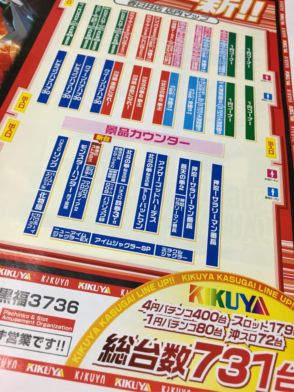 パチンコ屋の店内マップ。 パチンコ屋の店内マップ。