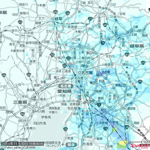 名古屋の天気: 2.13(mm/h) 2014年11月30日 19時40分の雨雲 #雨雲bot #bot 名古屋の天気: 2.13(mm/h) 2014年11月30日 19時40分の雨雲 #雨雲bot #bot