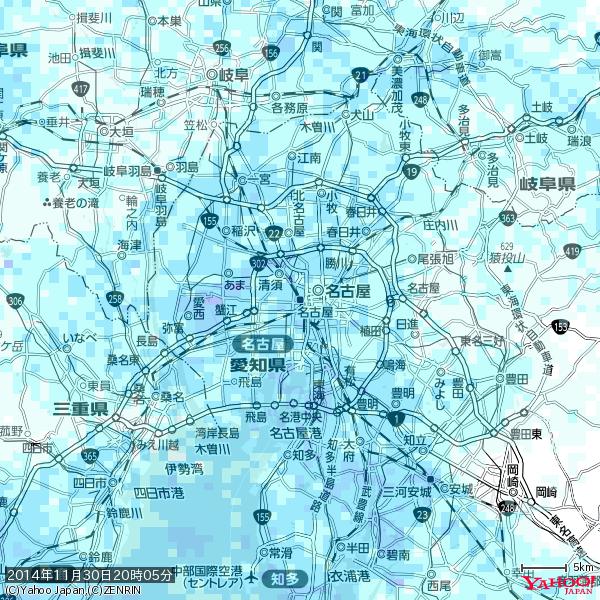 名古屋の天気: 4.88(mm/h) 2014年11月30日 20時05分の雨雲 #雨雲bot #bot 名古屋の天気: 4.88(mm/h) 2014年11月30日 20時05分の雨雲 #雨雲bot #bot