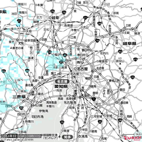 名古屋の天気(雨): 降水強度: 1.85(mm/h) 2014年12月04日 08時00分の雨雲 #雨雲bot #bot 名古屋の天気(雨): 降水強度: 1.85(mm/h) 2014年12月04日 08時00分の雨雲 #雨雲bot #bot