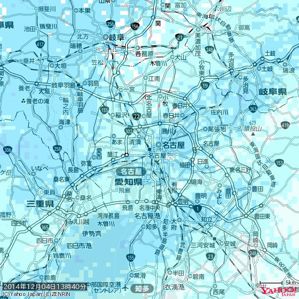 名古屋の天気(雨): 降水強度: 2.38(mm/h) 2014年12月04日 13時40分の雨雲 #雨雲bot #bot 名古屋の天気(雨): 降水強度: 2.38(mm/h) 2014年12月04日 13時40分の雨雲 #雨雲bot #bot