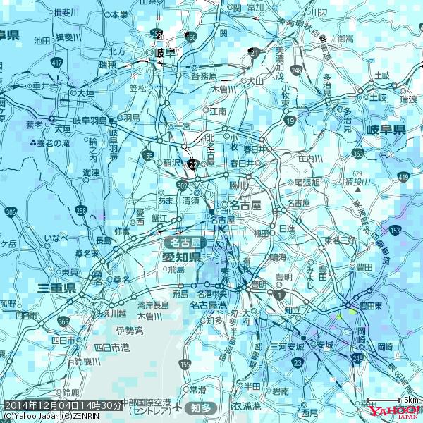名古屋の天気(雨): 降水強度: 2.38(mm/h) 2014年12月04日 14時30分の雨雲 #雨雲bot #bot 名古屋の天気(雨): 降水強度: 2.38(mm/h) 2014年12月04日 14時30分の雨雲 #雨雲bot #bot