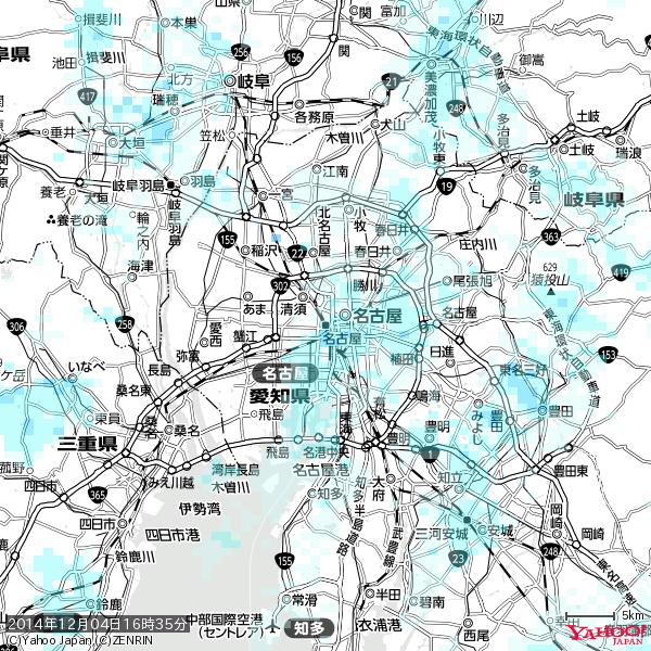 名古屋の天気(雨): 降水強度: 1.45(mm/h) 2014年12月04日 16時35分の雨雲 #雨雲bot #bot 名古屋の天気(雨): 降水強度: 1.45(mm/h) 2014年12月04日 16時35分の雨雲 #雨雲bot #bot