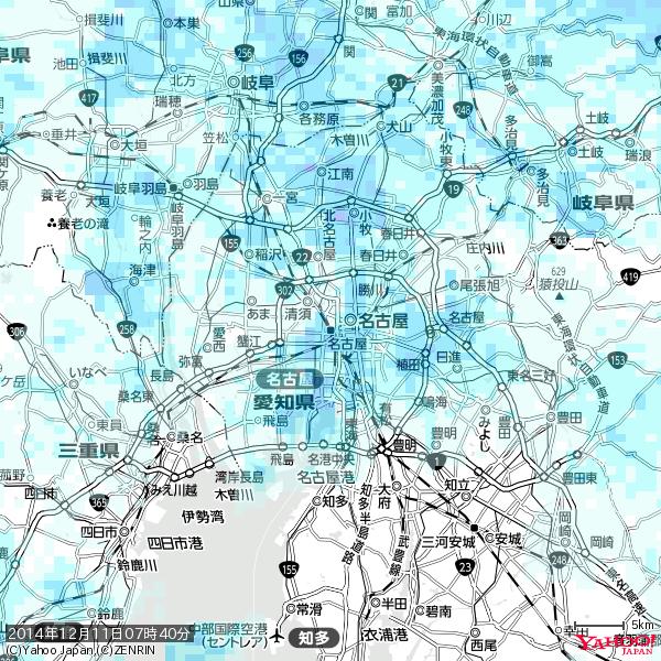 名古屋の天気(雨) 降水強度: 3.38(mm/h) 2014年12月11日 07時40分の雨雲 #雨雲bot #bot 名古屋の天気(雨) 降水強度: 3.38(mm/h) 2014年12月11日 07時40分の雨雲 #雨雲bot #bot