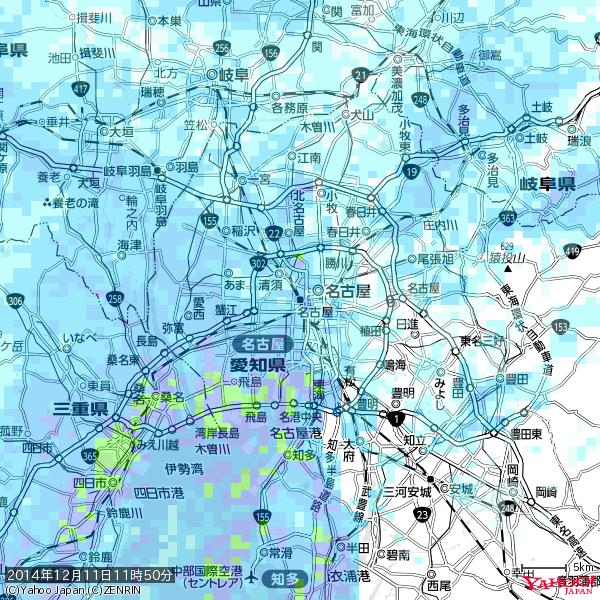 名古屋の天気(雨) 降水強度: 7.25(mm/h) 2014年12月11日 11時50分の雨雲 #雨雲bot #bot 名古屋の天気(雨) 降水強度: 7.25(mm/h) 2014年12月11日 11時50分の雨雲 #雨雲bot #bot