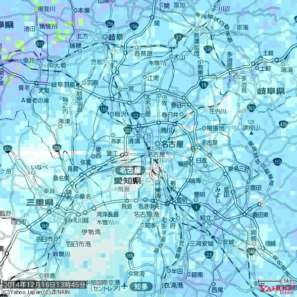 名古屋の天気(雨) 降水強度: 4.38(mm/h) 2014年12月16日 13時45分の雨雲 #雨雲bot #bot 名古屋の天気(雨) 降水強度: 4.38(mm/h) 2014年12月16日 13時45分の雨雲 #雨雲bot #bot
