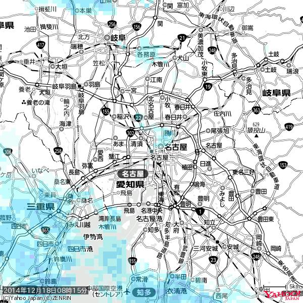 名古屋の天気(雨) 降水強度: 0.55(mm/h) 2014年12月18日 08時15分の雨雲 #雨雲bot #bot 名古屋の天気(雨) 降水強度: 0.55(mm/h) 2014年12月18日 08時15分の雨雲 #雨雲bot #bot