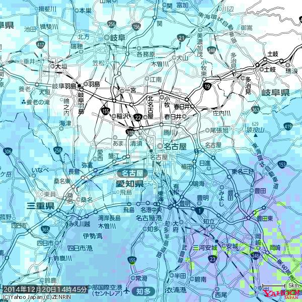 名古屋の天気(雨) 降水強度: 1.45(mm/h) 2014年12月20日 14時45分の雨雲 #雨雲bot #bot 名古屋の天気(雨) 降水強度: 1.45(mm/h) 2014年12月20日 14時45分の雨雲 #雨雲bot #bot