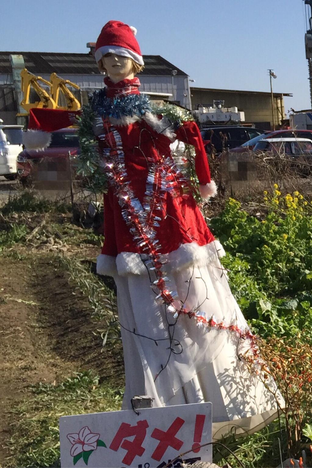 サンタコスプレ案山子マネキン。 サンタコスプレ案山子マネキン。