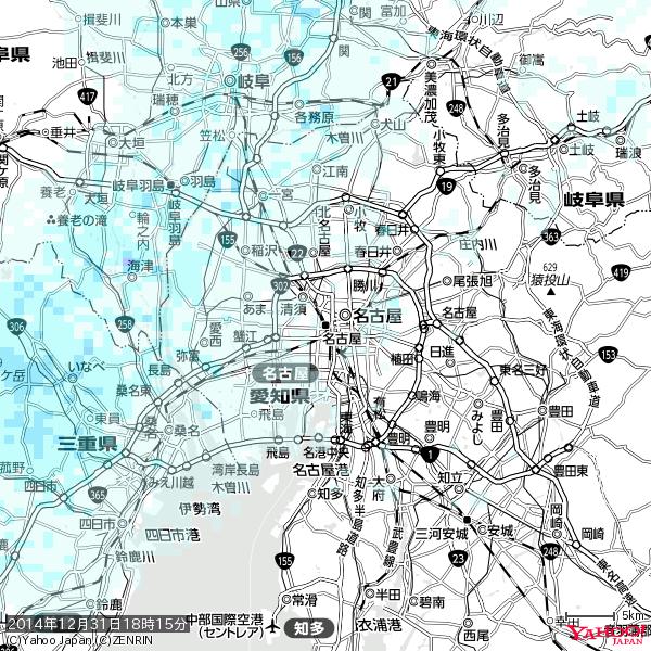 名古屋の天気(雨) 降水強度: 0.65(mm/h) 2014年12月31日 18時15分の雨雲 #雨雲bot #bot 名古屋の天気(雨) 降水強度: 0.65(mm/h) 2014年12月31日 18時15分の雨雲 #雨雲bot #bot