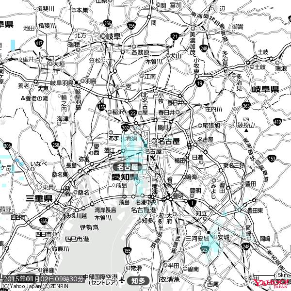 名古屋の天気(雨) 降水強度: 1.45(mm/h) 2015年01月02日 09時30分の雨雲 #雨雲bot #bot 名古屋の天気(雨) 降水強度: 1.45(mm/h) 2015年01月02日 09時30分の雨雲 #雨雲bot #bot