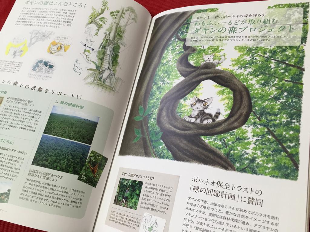 ダヤンの森プロジェクト。ボルネオ保全トラスト「緑の回廊計画」に賛同し、キナバタンガン川沿いの土地を購入して「ダヤンの森」に。売り上げの一部を寄付。 宝島社 e-MOOK 猫のダヤンとわちふぃーるどの世界 30周年アニバーサリーブック ダヤンの森プロジェクト。ボルネオ保全トラスト「緑の回廊計画」に賛同し、キナバタンガン川沿いの土地を購入して「ダヤンの森」に。売り上げの一部を寄付。 宝島社 e-MOOK 猫のダヤンとわちふぃーるどの世界 30周年アニバーサリーブック