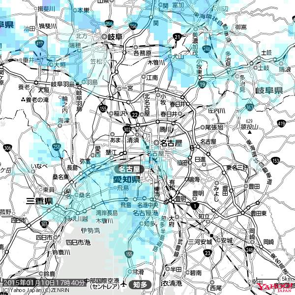 名古屋の天気(雨) 降水強度: 1.35(mm/h) 2015年01月10日 17時40分の雨雲 #雨雲bot #bot 名古屋の天気(雨) 降水強度: 1.35(mm/h) 2015年01月10日 17時40分の雨雲 #雨雲bot #bot