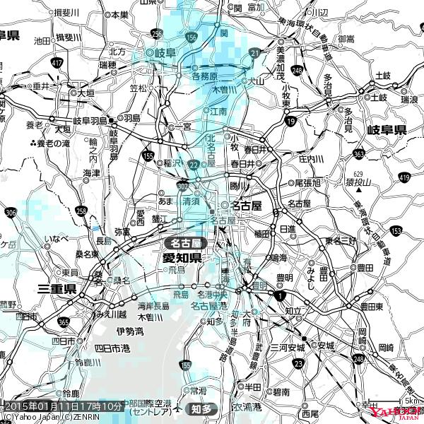 名古屋の天気(雨) 降水強度: 0.95(mm/h) 2015年01月11日 17時10分の雨雲 #雨雲bot #bot 名古屋の天気(雨) 降水強度: 0.95(mm/h) 2015年01月11日 17時10分の雨雲 #雨雲bot #bot