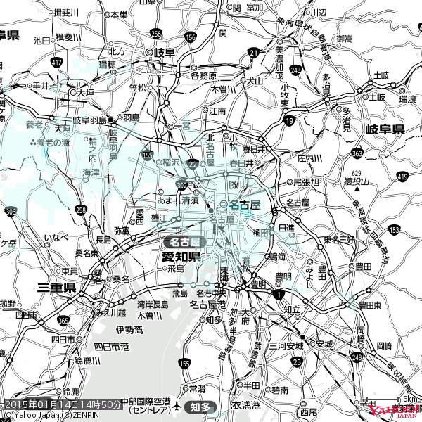 名古屋の天気(雨) 降水強度: 0.45(mm/h) 2015年01月14日 14時50分の雨雲 #雨雲bot #bot 名古屋の天気(雨) 降水強度: 0.45(mm/h) 2015年01月14日 14時50分の雨雲 #雨雲bot #bot