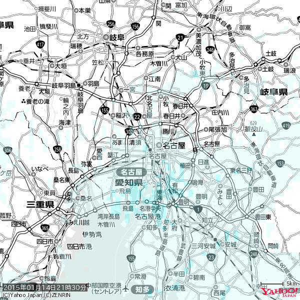 名古屋の天気(雨) 降水強度: 0.65(mm/h) 2015年01月14日 21時30分の雨雲 #雨雲bot #bot 名古屋の天気(雨) 降水強度: 0.65(mm/h) 2015年01月14日 21時30分の雨雲 #雨雲bot #bot
