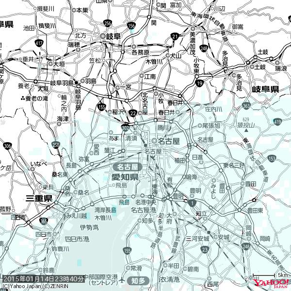 名古屋の天気(雨) 降水強度: 0.75(mm/h) 2015年01月14日 23時40分の雨雲 #雨雲bot #bot 名古屋の天気(雨) 降水強度: 0.75(mm/h) 2015年01月14日 23時40分の雨雲 #雨雲bot #bot