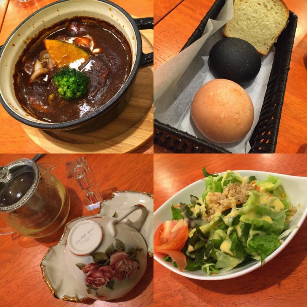 パン屋カフェでランチ。ビーフシチューとハーブティーと。 (@ 天然酵母パン&カフェ いっぽ2) パン屋カフェでランチ。ビーフシチューとハーブティーと。 (@ 天然酵母パン&カフェ いっぽ2)