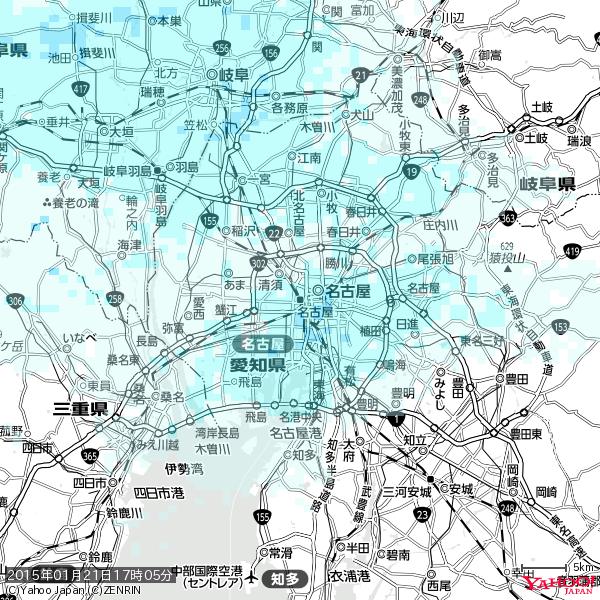 名古屋の天気(雨) 降水強度: 1.35(mm/h) 2015年01月21日 17時05分の雨雲 #雨雲bot #bot 名古屋の天気(雨) 降水強度: 1.35(mm/h) 2015年01月21日 17時05分の雨雲 #雨雲bot #bot