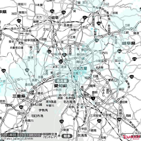 名古屋の天気(雨) 降水強度: 1.35(mm/h) 2015年01月21日 18時30分の雨雲 #雨雲bot #bot 名古屋の天気(雨) 降水強度: 1.35(mm/h) 2015年01月21日 18時30分の雨雲 #雨雲bot #bot