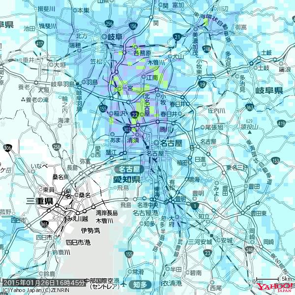 名古屋の天気(雨) 降水強度: 4.63(mm/h) 2015年01月26日 16時45分の雨雲 #雨雲bot #bot 名古屋の天気(雨) 降水強度: 4.63(mm/h) 2015年01月26日 16時45分の雨雲 #雨雲bot #bot
